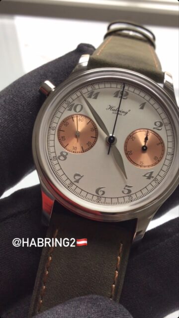 @habring2 🇦🇹 Doppel 38 Split Second Chronograph. Handwound calibre A011 + Habring2 ingenuity and a healthy dose of ❤️ @martinpulli 🚡 #habring2 #habring2watches #habring2chronograph #habring2doppel38