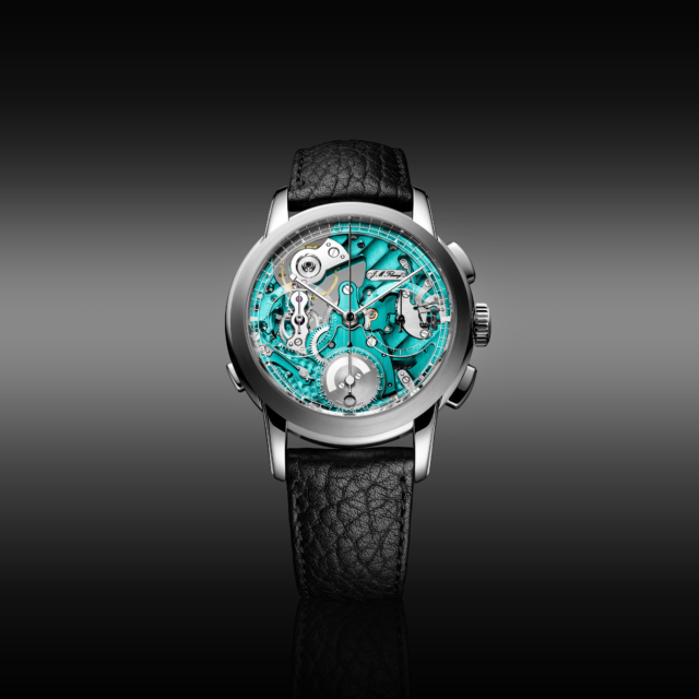 @fleurymanufacture 🇨🇭 @fleury_jm 🇨🇭Jean-Marc Fleury brings unique 🔥to Geneva Watch Days!
Inspired by the Amalfi in Verde Costiera, Jean-Marc dares to render the FXR-4 in this incredible finish🩵

The FXR-4 Chronograph Openwork Edition places the caliber at the very heart of the experience. A sapphire dial reveals the 279 components calibre in unprecedented depth, while carefully opened bridges and new sculpted components allow light to penetrate the movement, offering a direct reading of its architecture, its energy, and its rhythm, beating at 21’600 vibrations per hour. 
The chronograph manual-winding FM04 calibre is entirely conceived and manufactured in-house. Its open construction enhances the dialogue between function and form, revealing with beauty the choreography of levers, wheels, and the column-wheel with horizontal clutch mechanism in motion.

@martinpulli 🇺🇸 Manufacture Fleury FXR-4 are made to order.